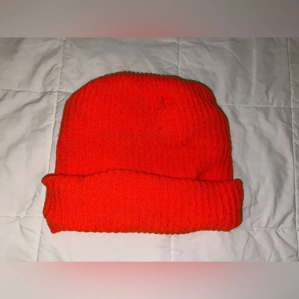 Orange Knit Beanie w/ Deer Logo • Hunting